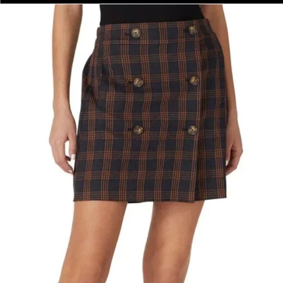 Madewell Double Breasted Plaid Mini Skirt Size XXL - Picture 1 of 11